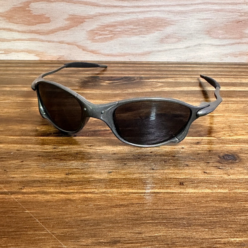 Vintage Sunglasses Gray X Metal Juliet Dark Lens Industrial Sporty Oakley Style